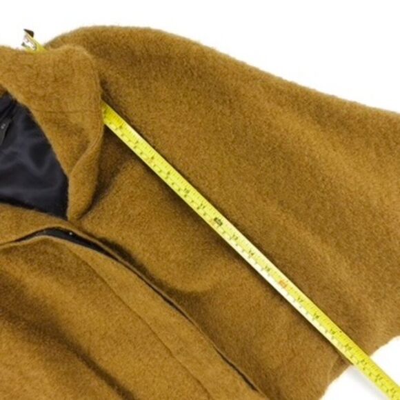 NEW Zara Wool Mohair Cape Coat Draped Poncho Jacket Camel Minimal French Girl - Picture 3 of 8